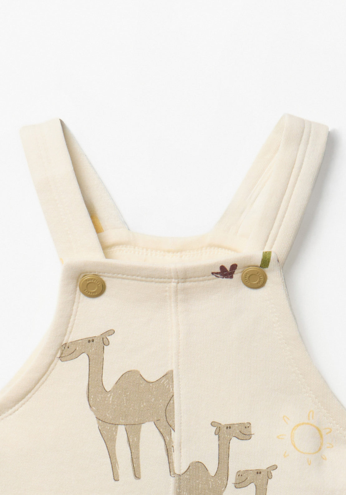 Camel Print Overalls - White