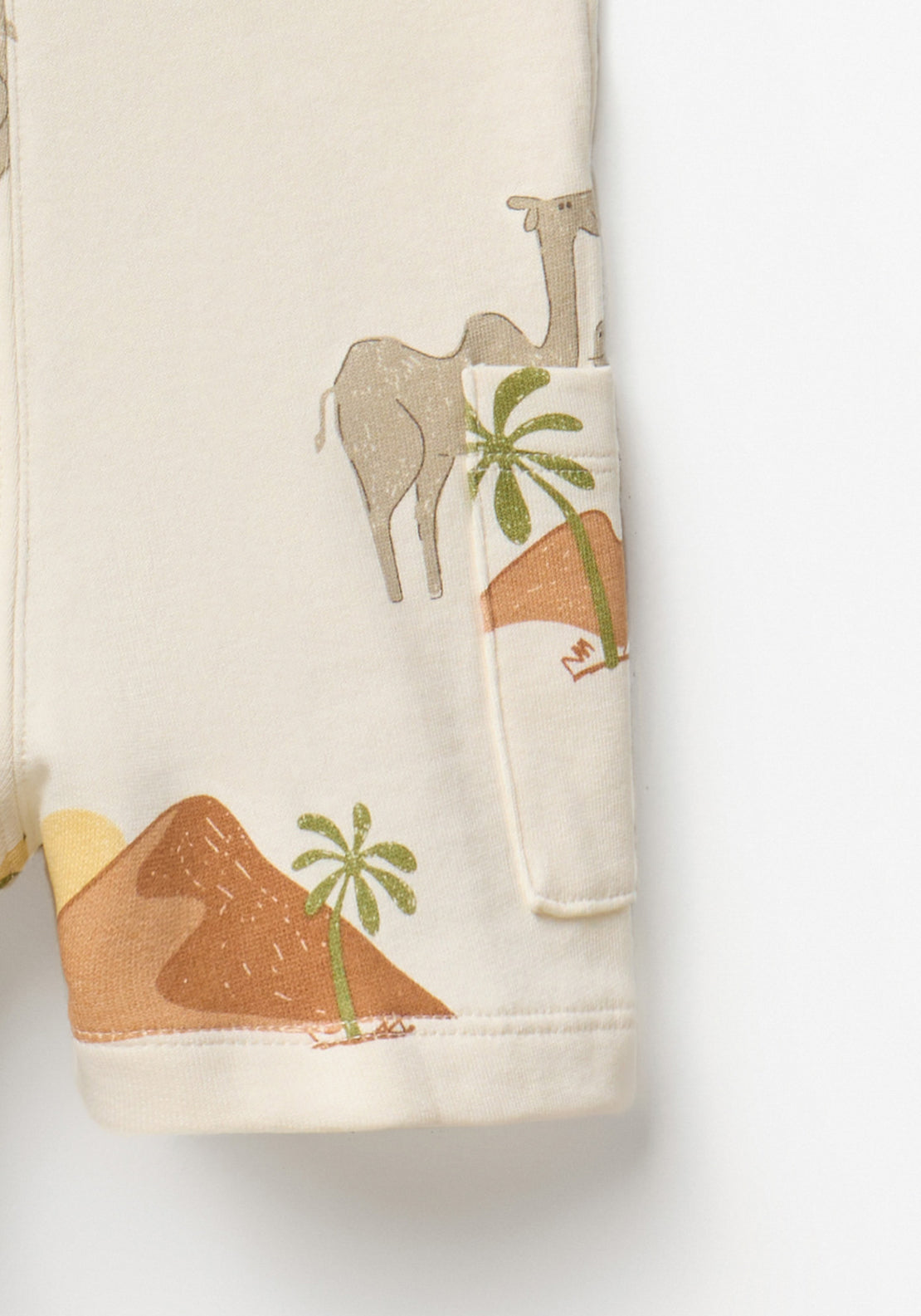 Camel Print Overalls - White