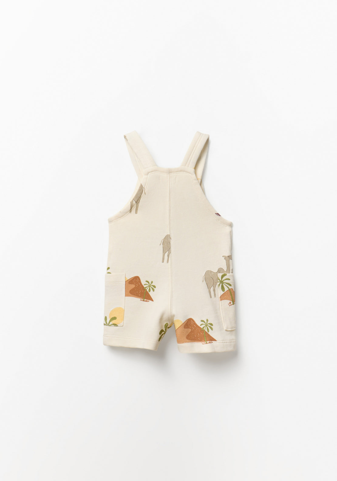Camel Print Overalls - White