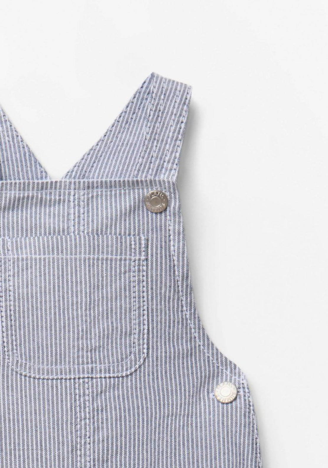 Short Striped Dungarees - Blue