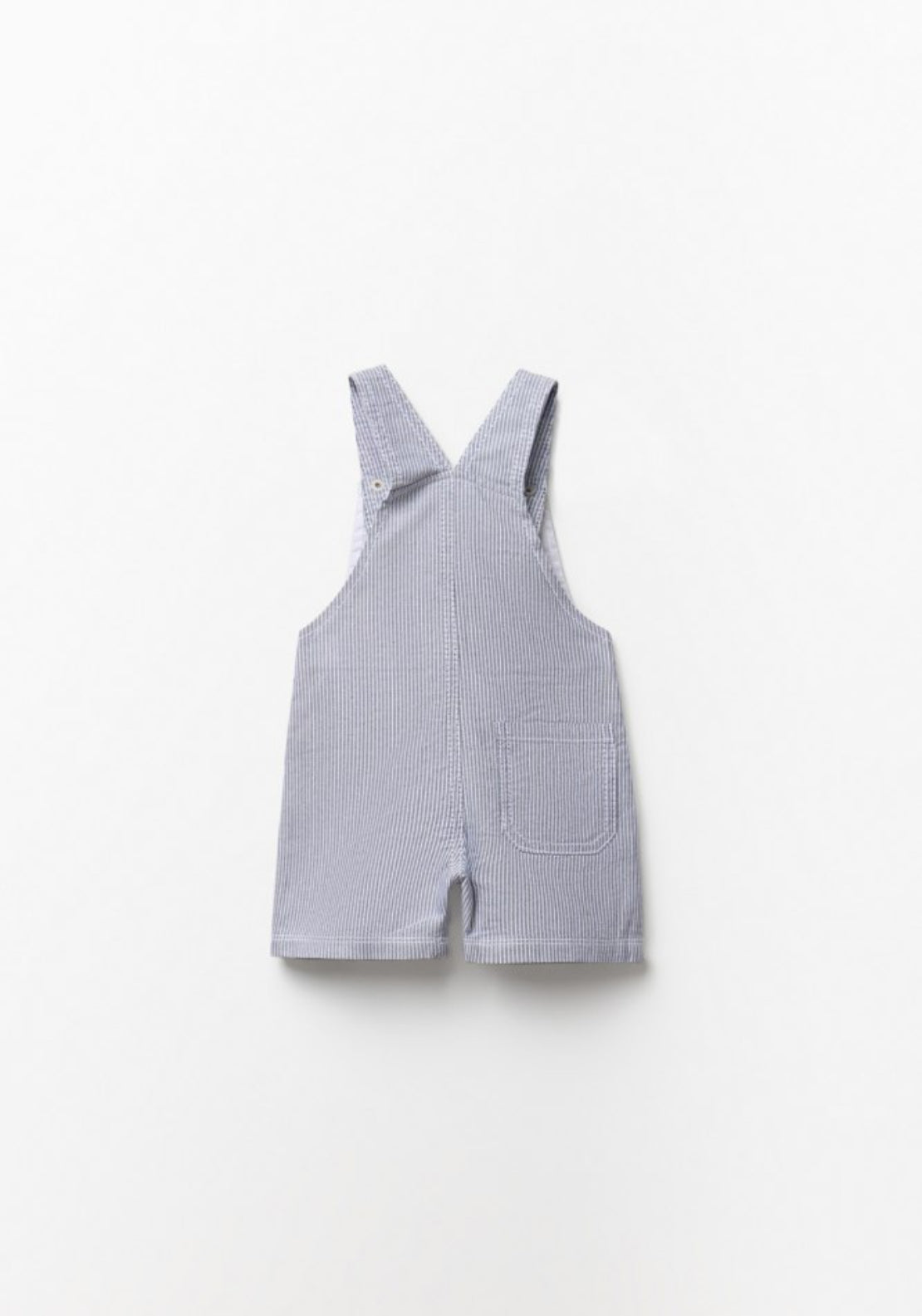Short Striped Dungarees - Blue