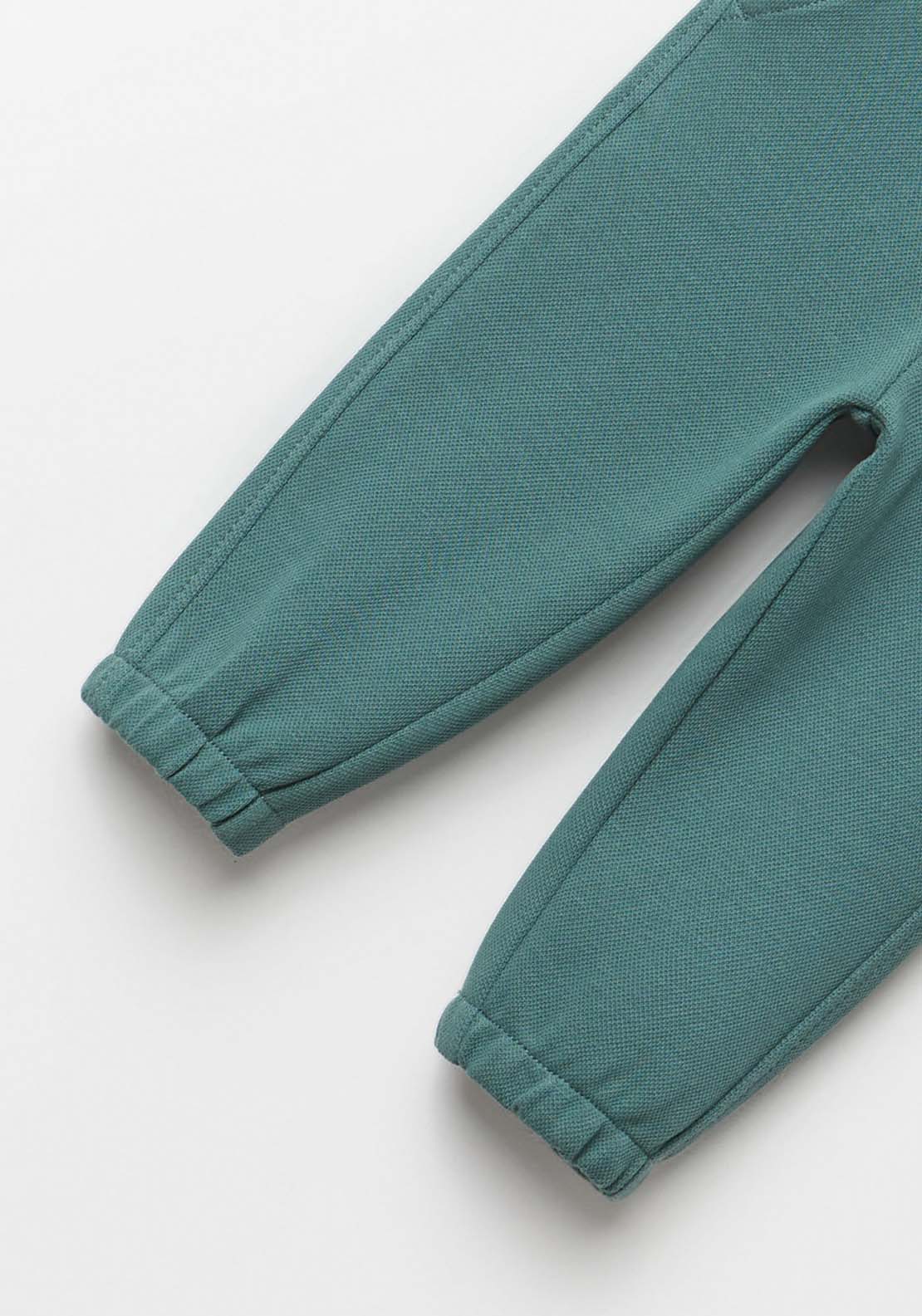 Plain Piqué Joggers - Green