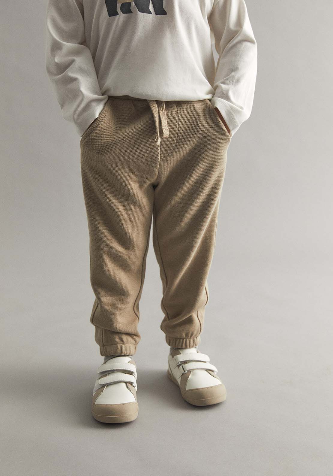 Plain Piqué Joggers - Toasty Beige