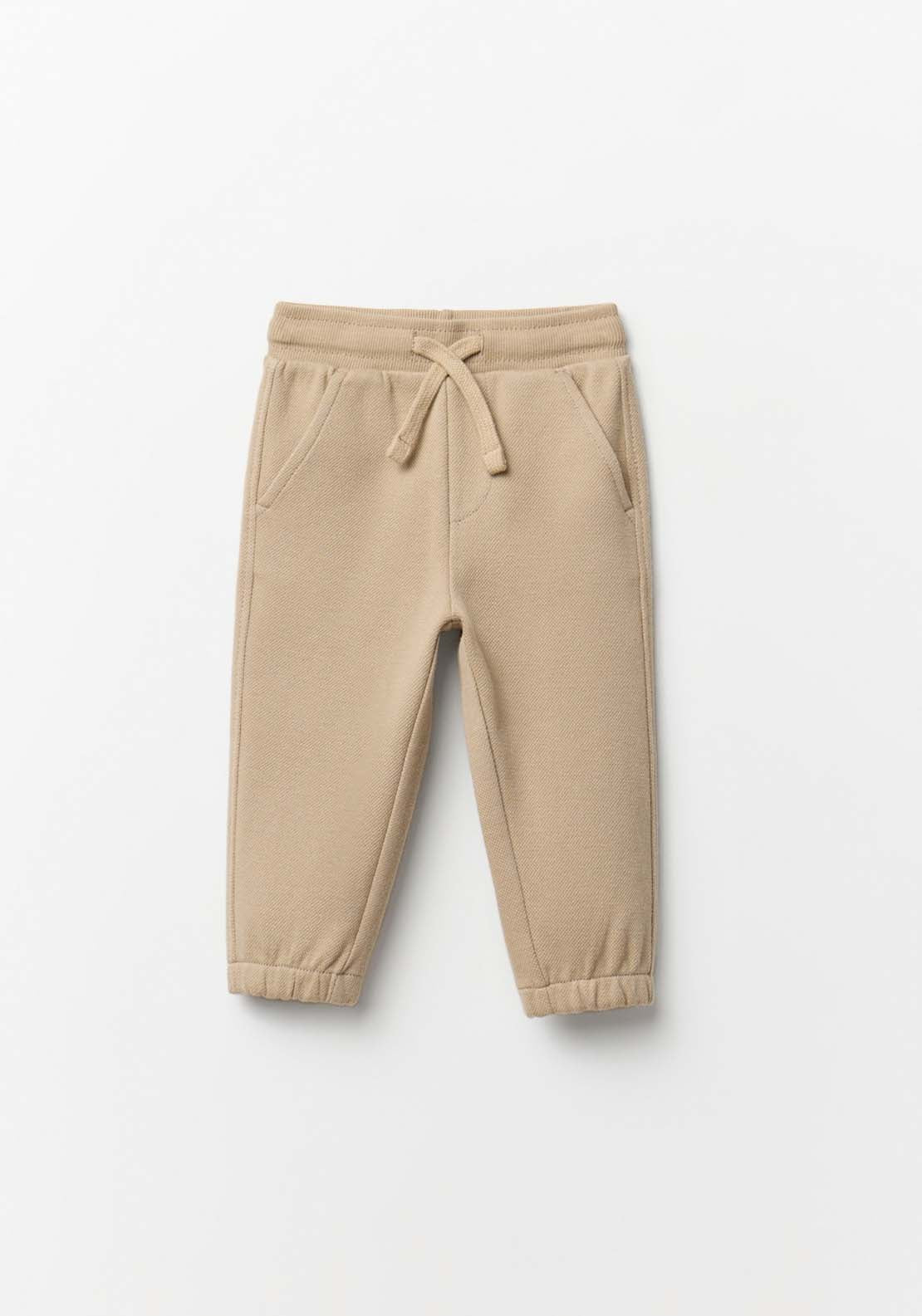 Plain Piqué Joggers - Toasty Beige
