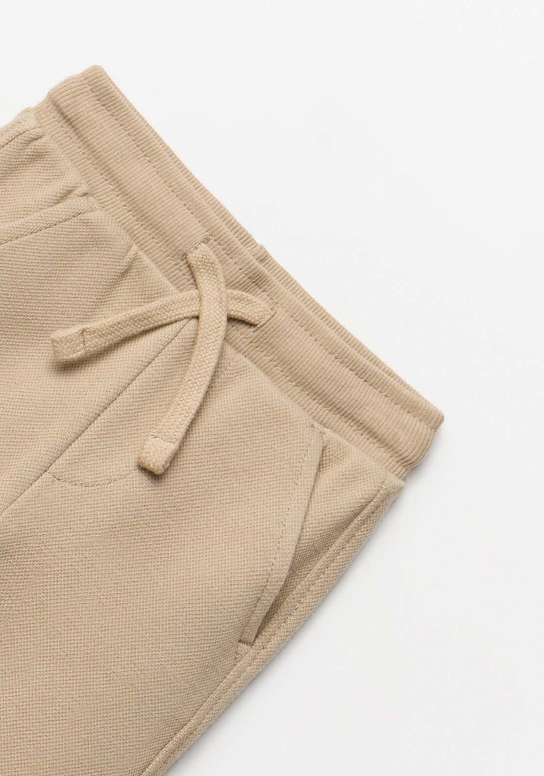 Plain Piqué Joggers - Toasty Beige