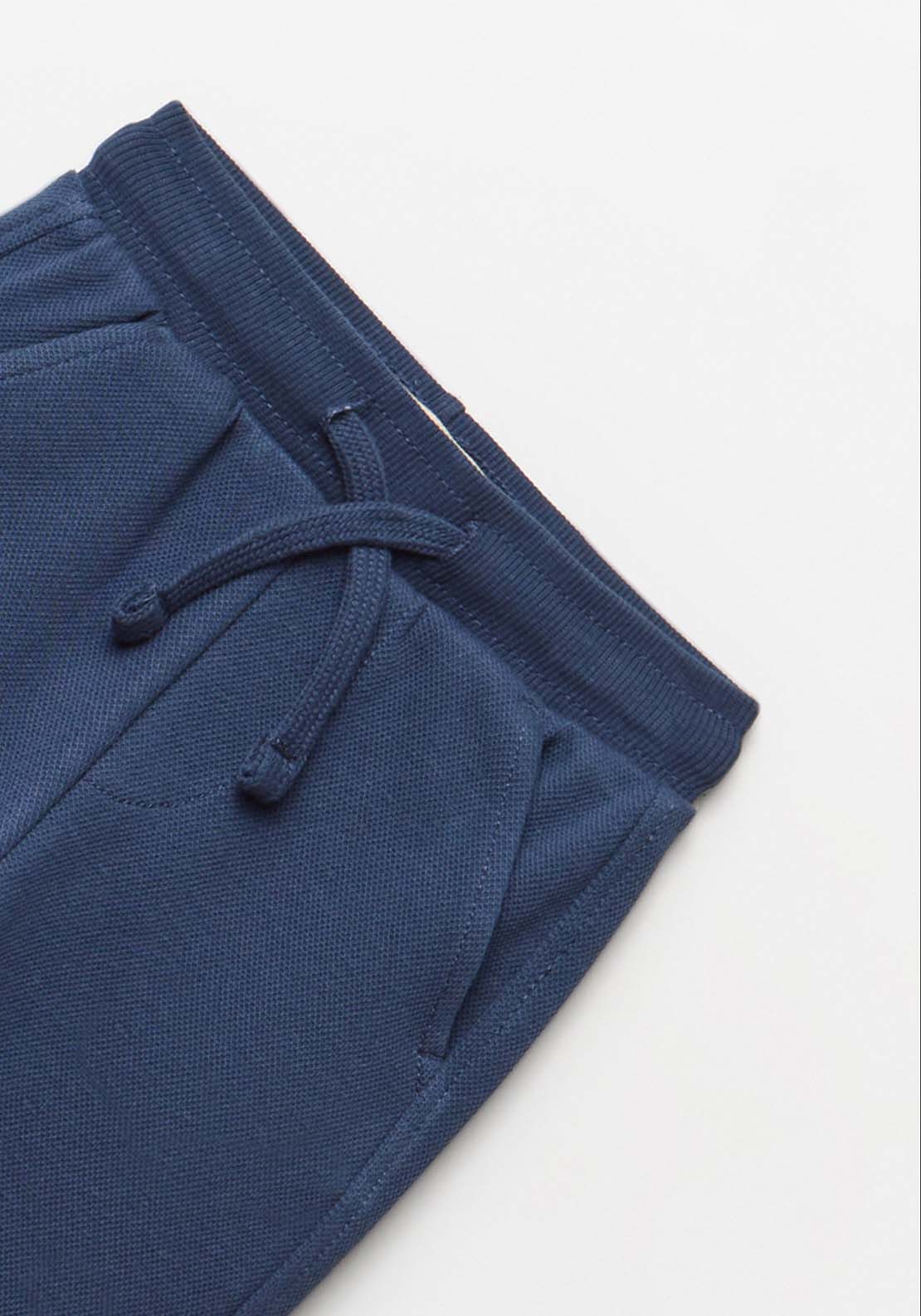 Plain Piqué Joggers - Blue