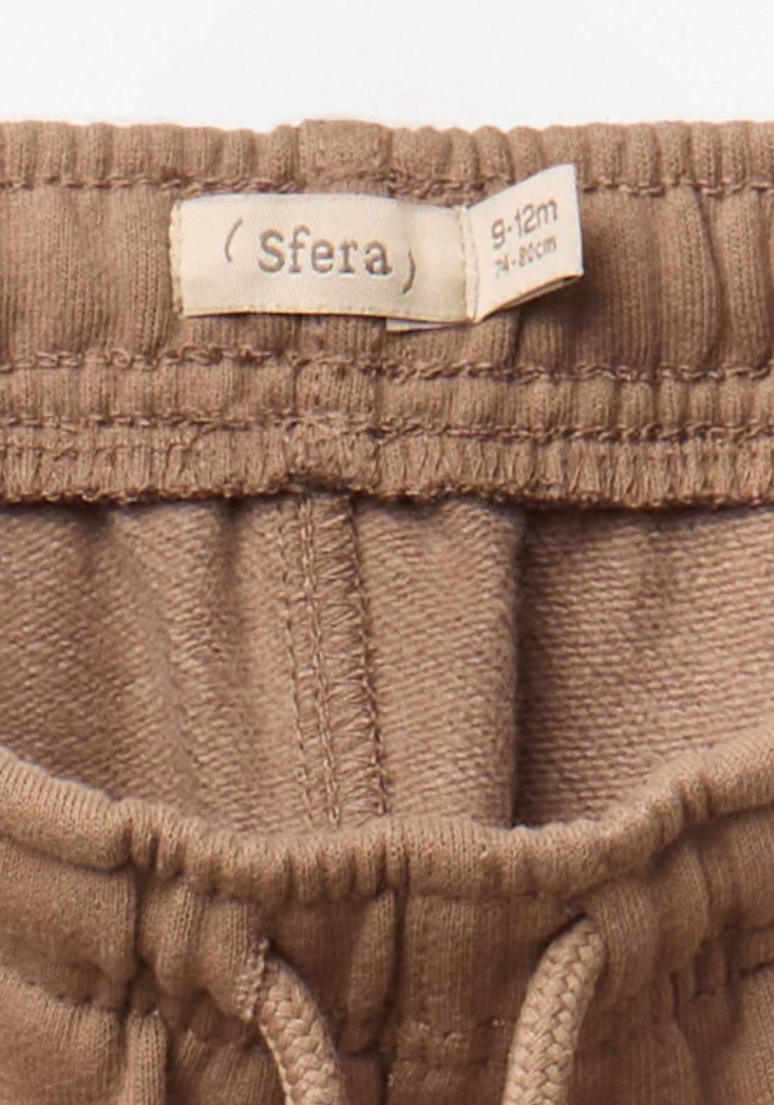 Drawstring Cargo Joggers - Brown