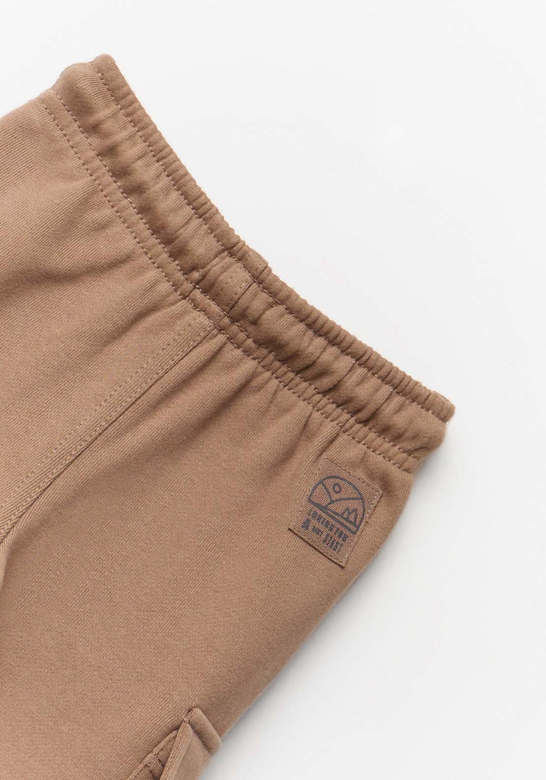 Drawstring Cargo Joggers - Brown