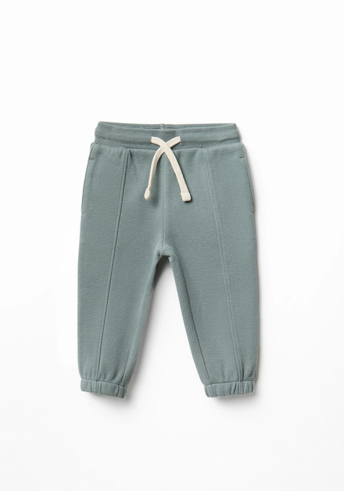 Solid Colour Piqué Joggers - Green