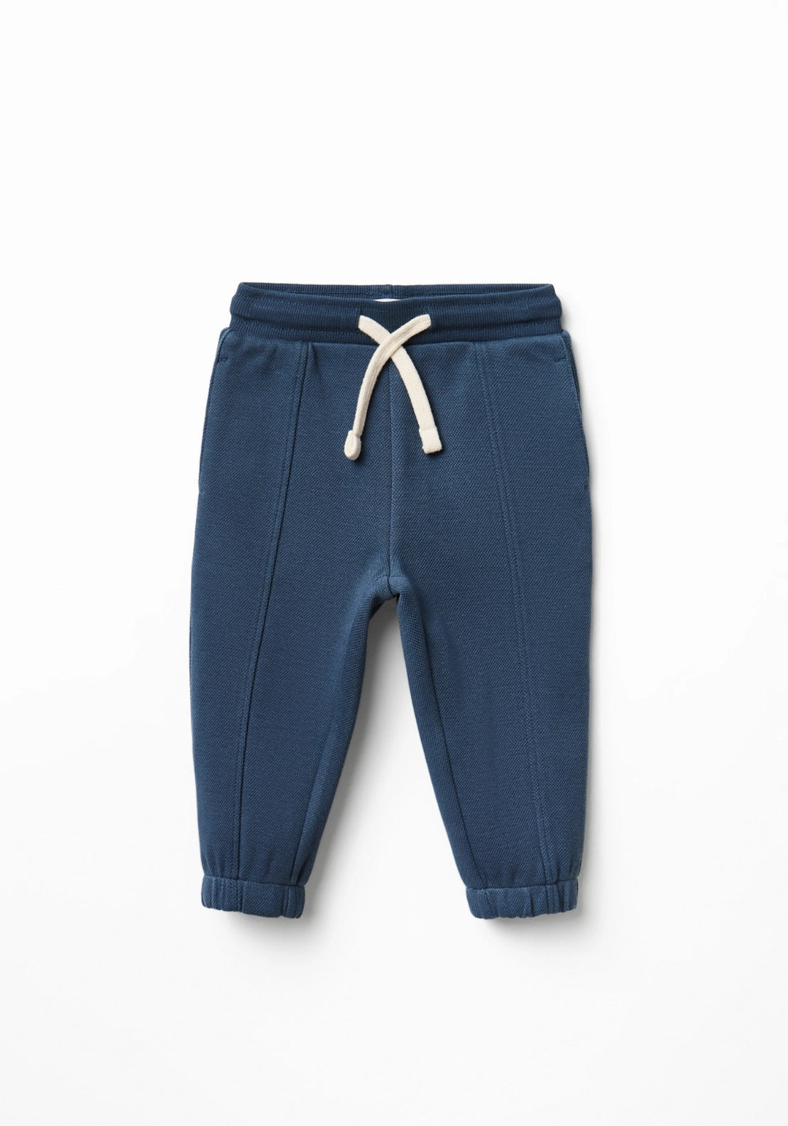 Solid Colour Piqué Joggers - Blue