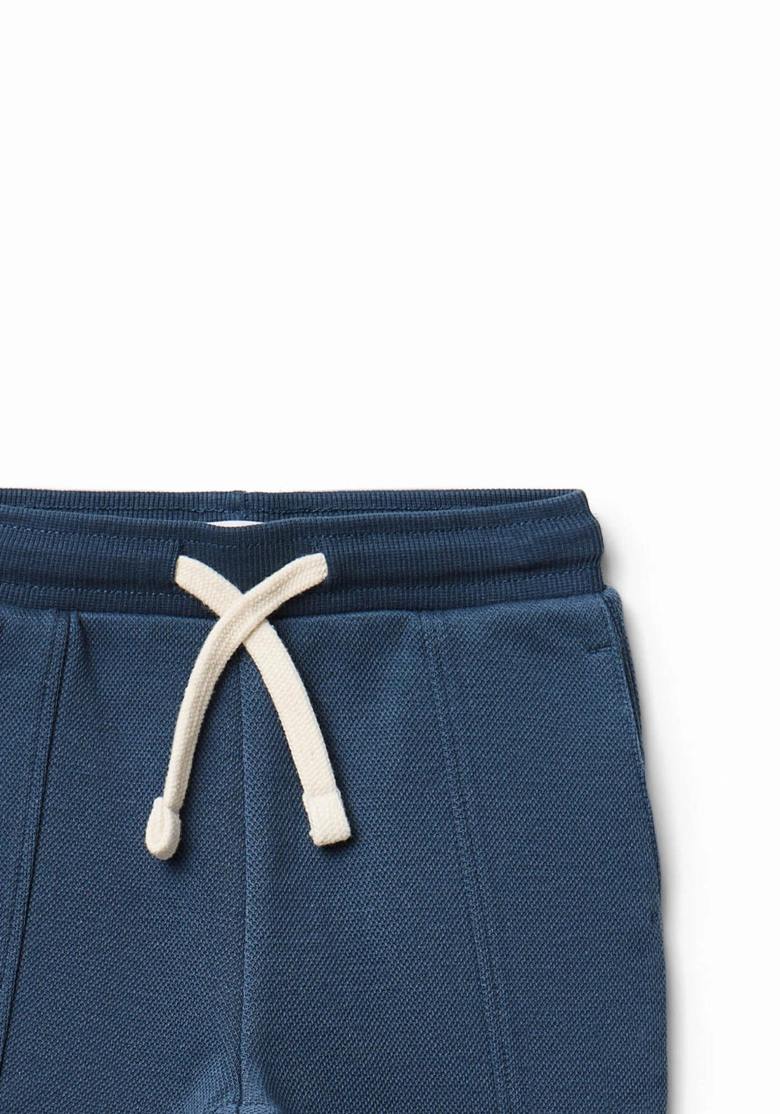 Solid Colour Piqué Joggers - Blue