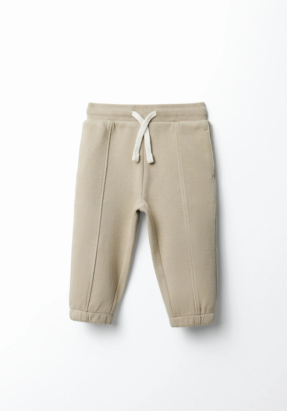 Solid Colour Piqué Joggers - Toasty Beige