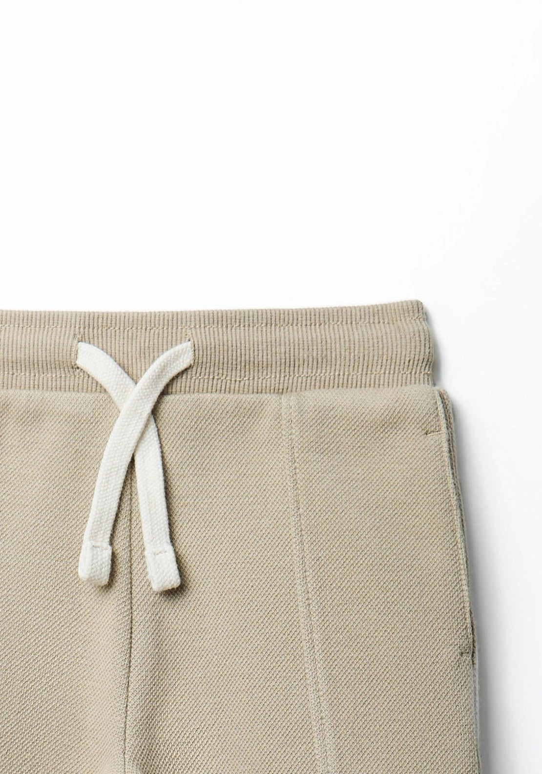Solid Colour Piqué Joggers - Toasty Beige