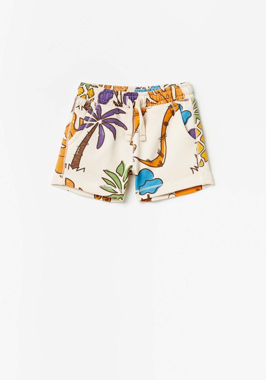 Sfera Jungle Print Shorts - White 2 Shaws Department Stores