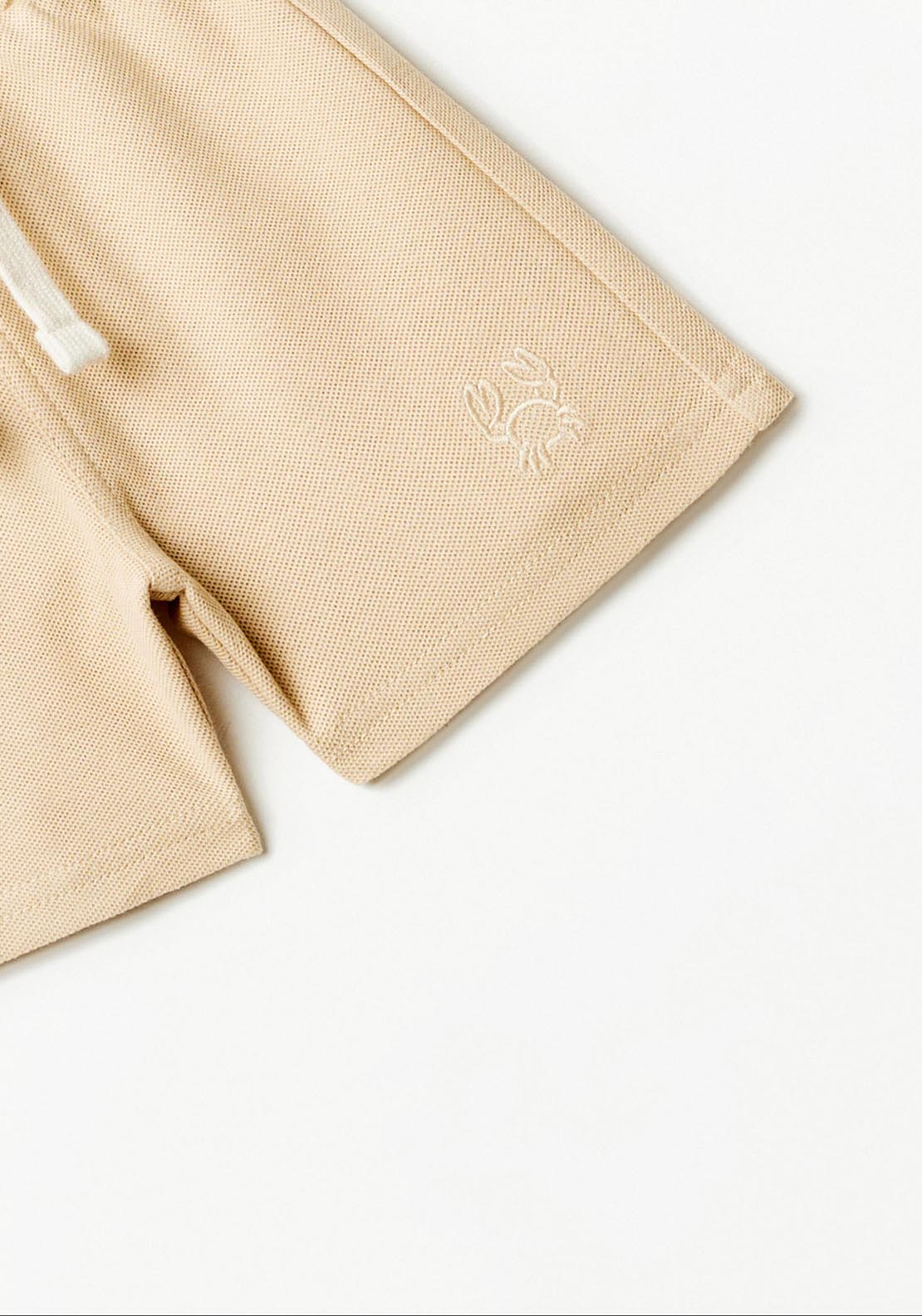 Sfera Cotton Piqué Bermuda Shorts - Beige 3 Shaws Department Stores