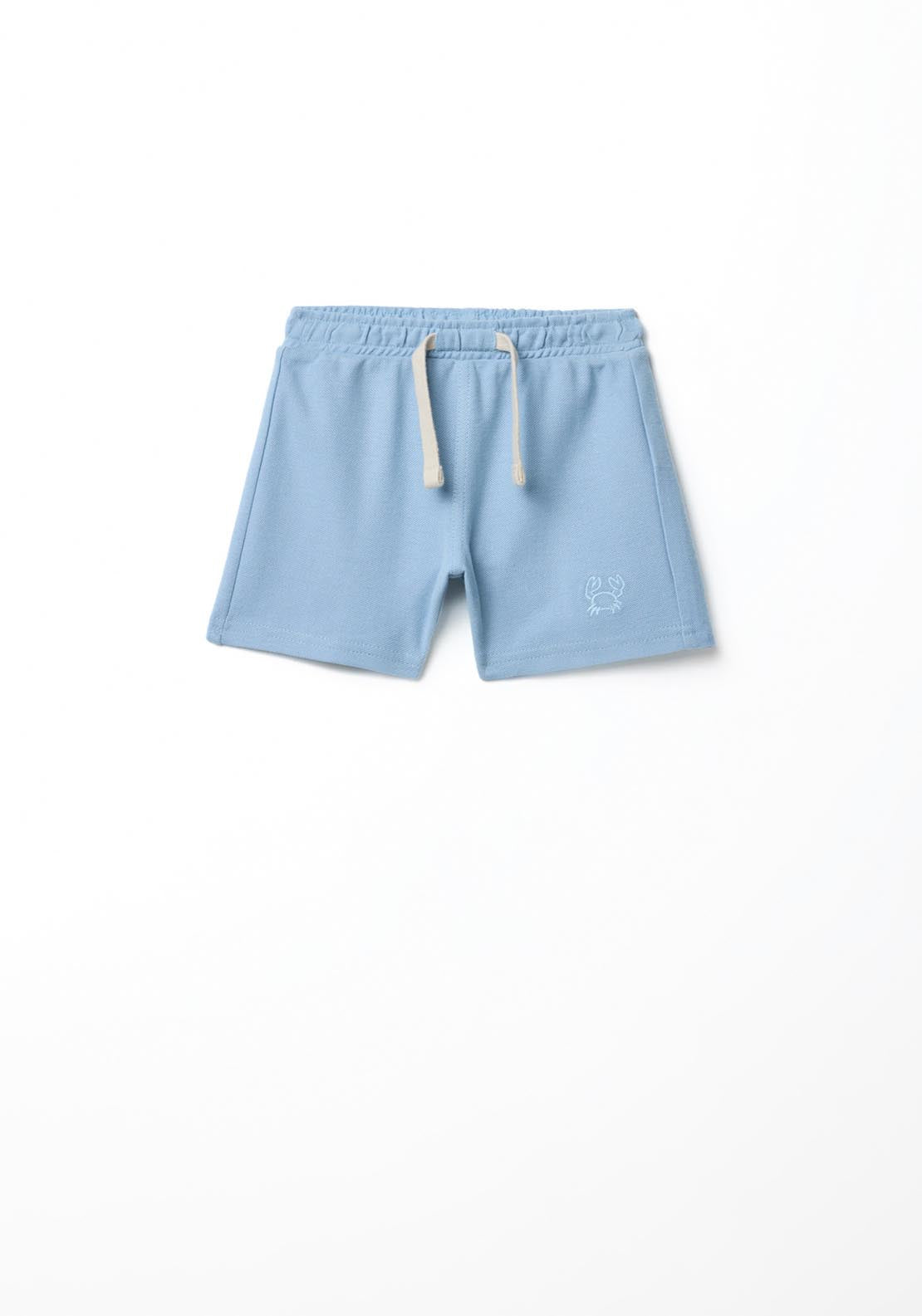 Sfera Cotton Piqué Bermuda Shorts - Blue 1 Shaws Department Stores