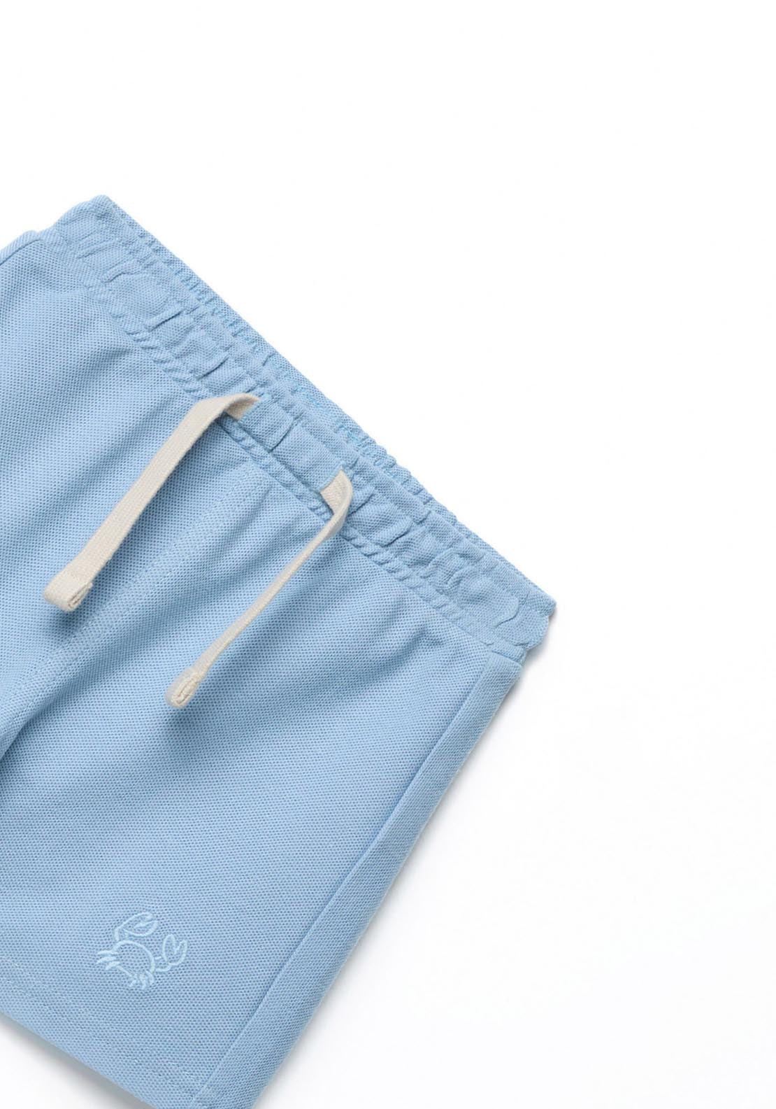 Sfera Cotton Piqué Bermuda Shorts - Blue 2 Shaws Department Stores