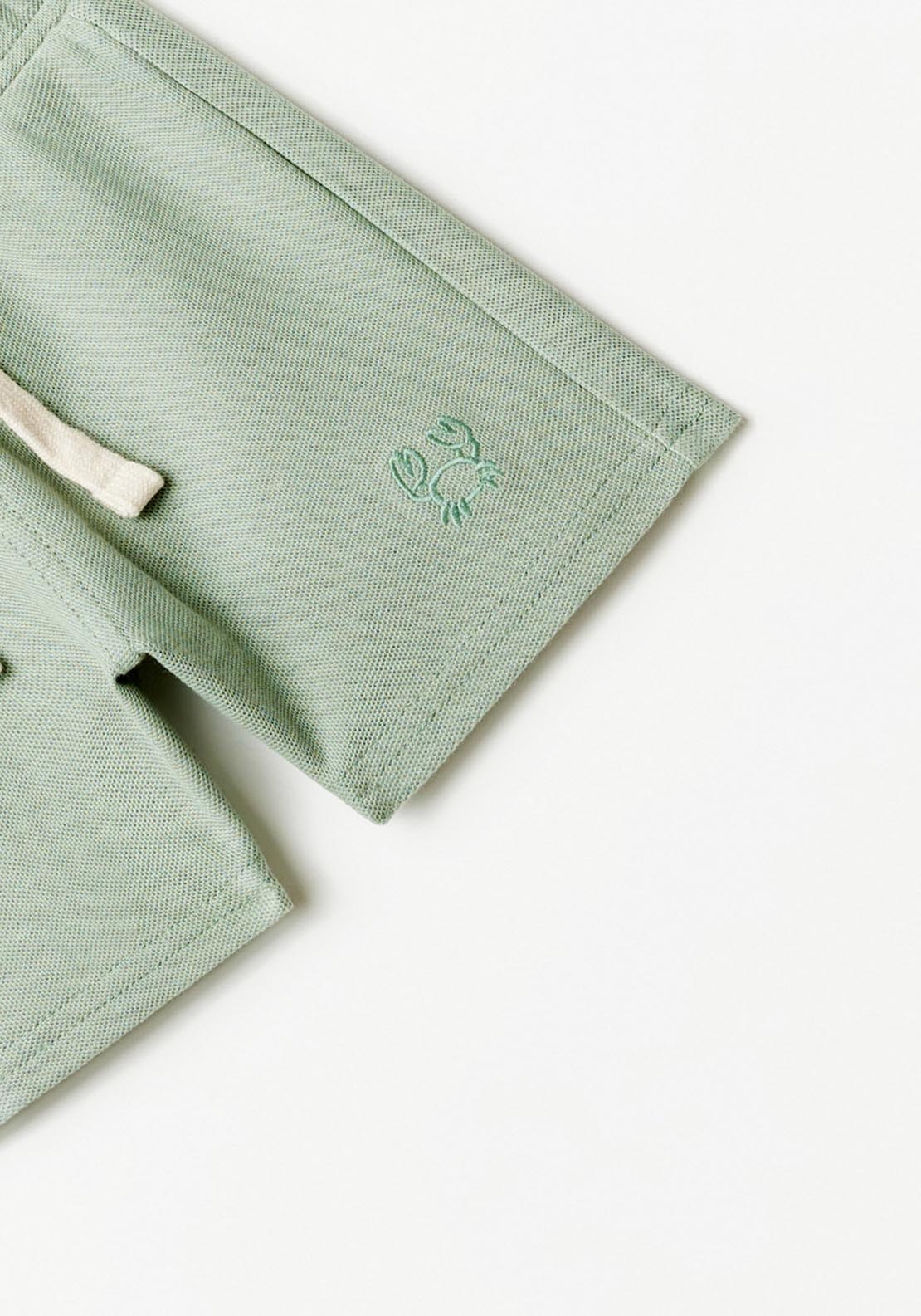 Sfera Cotton Piqué Bermuda Shorts - Green 3 Shaws Department Stores