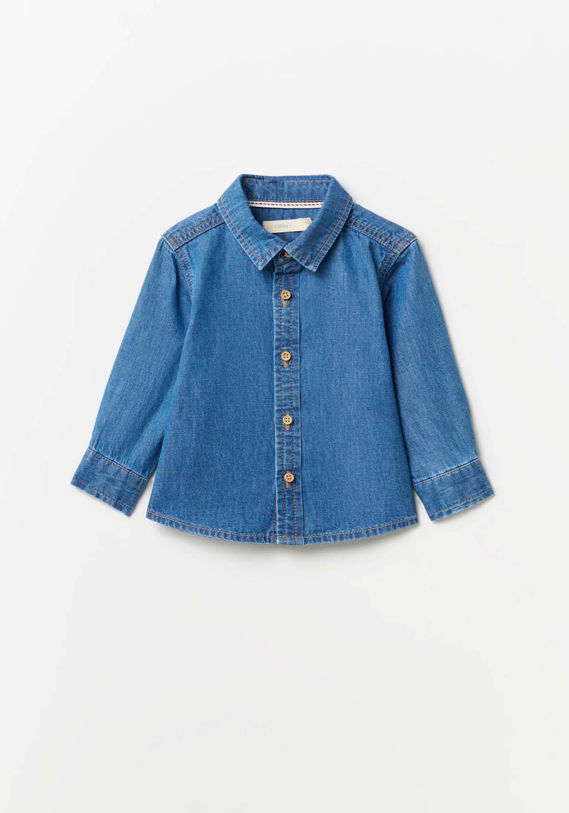 Sfera Long Sleeve Denim Shirt - Blue 2 Shaws Department Stores