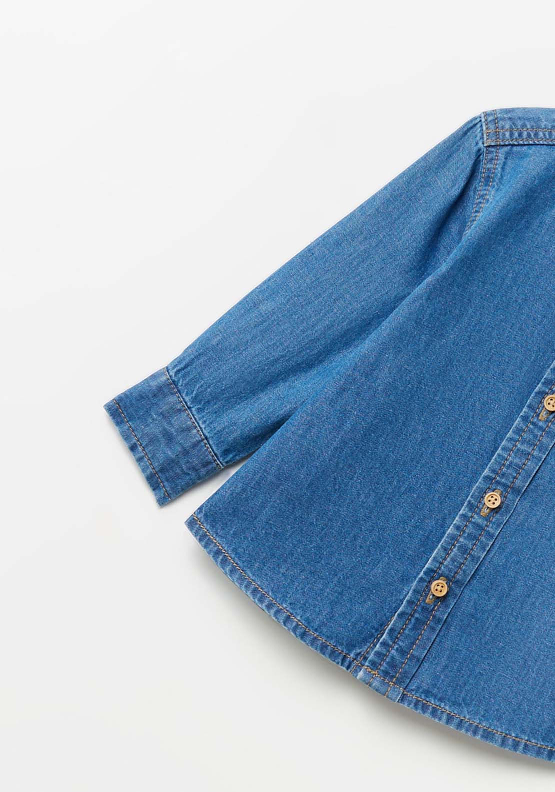 Sfera Long Sleeve Denim Shirt - Blue 3 Shaws Department Stores