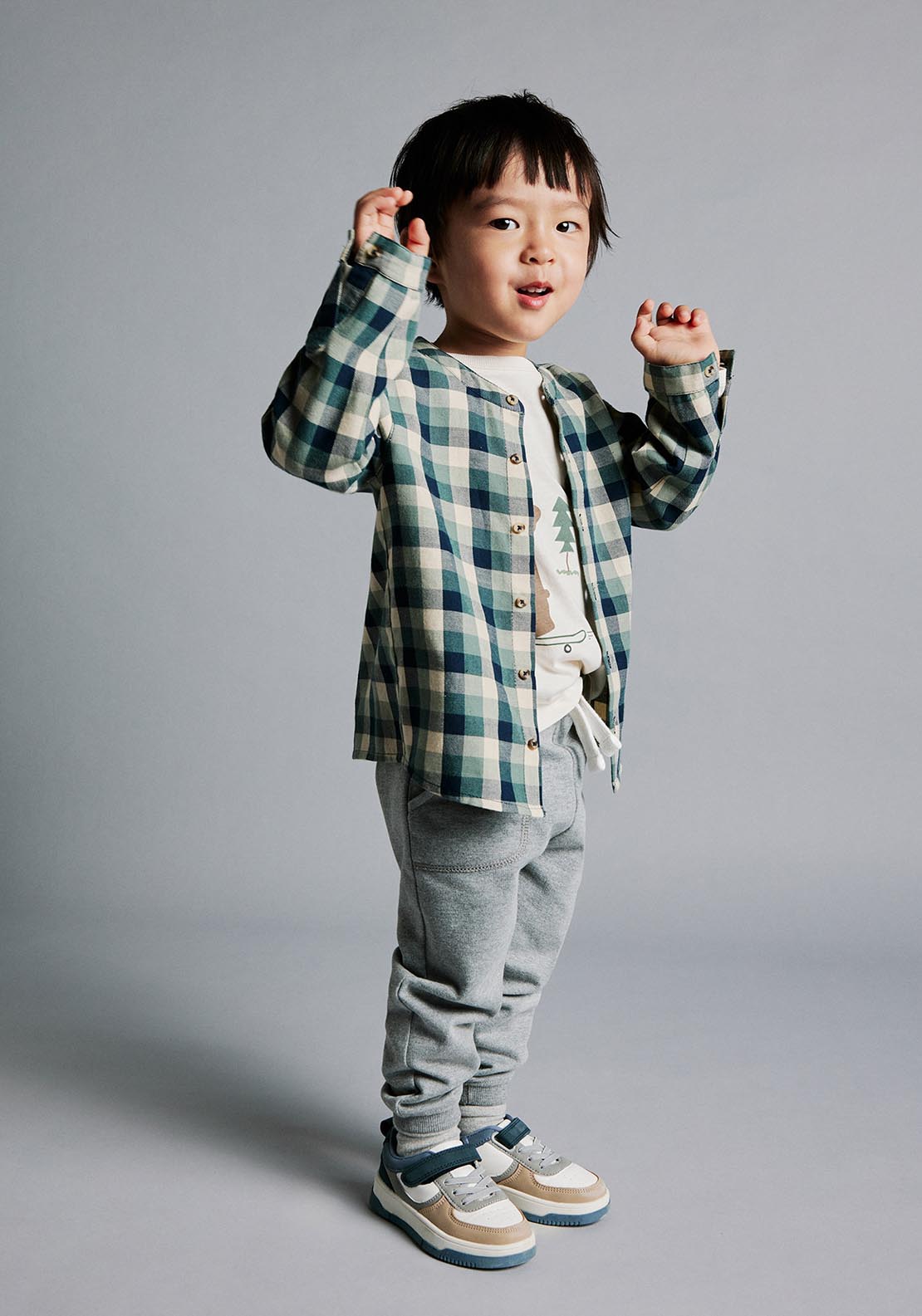 Sfera Check twill shirt - Green 6 Shaws Department Stores