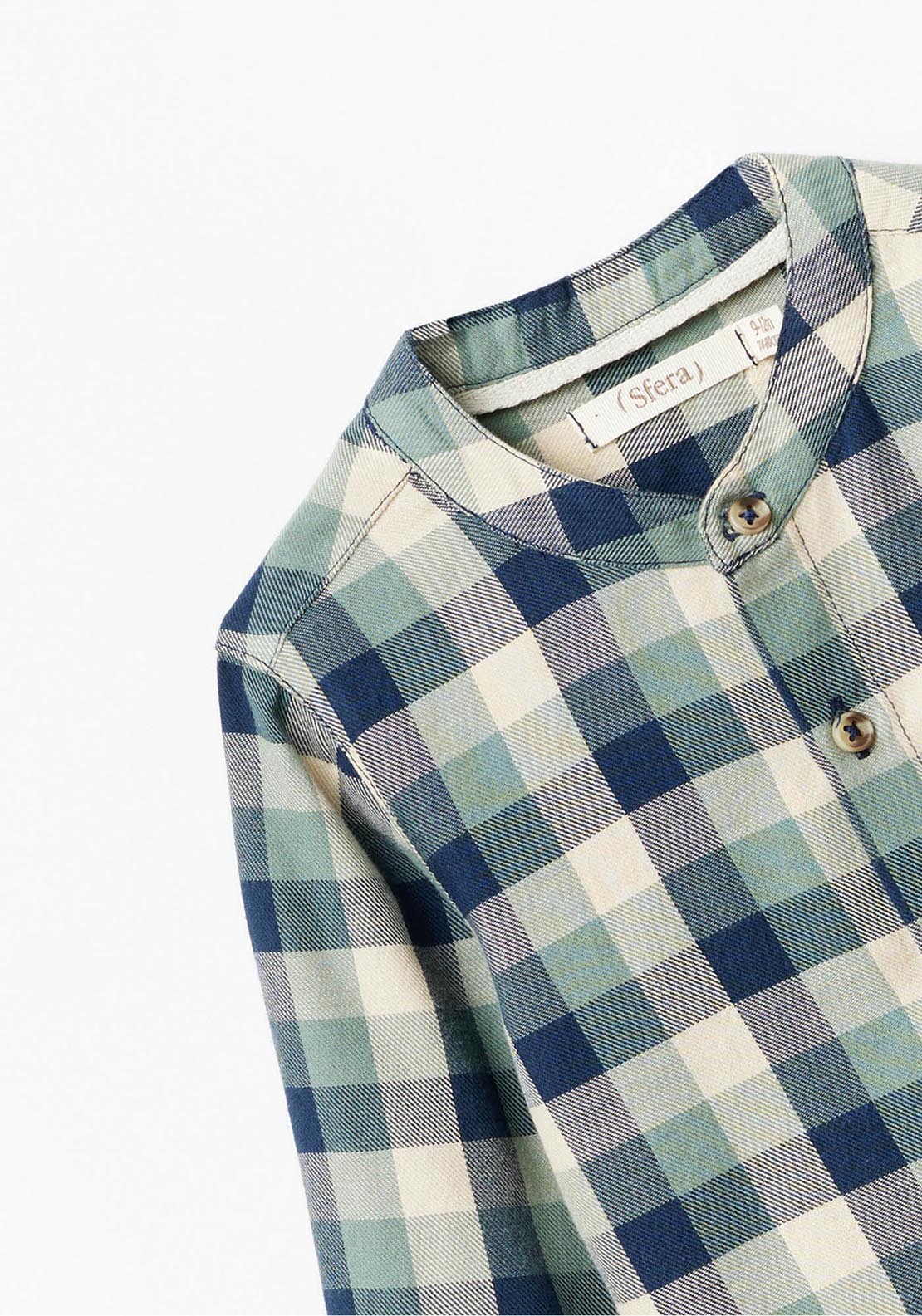 Sfera Check twill shirt - Green 4 Shaws Department Stores
