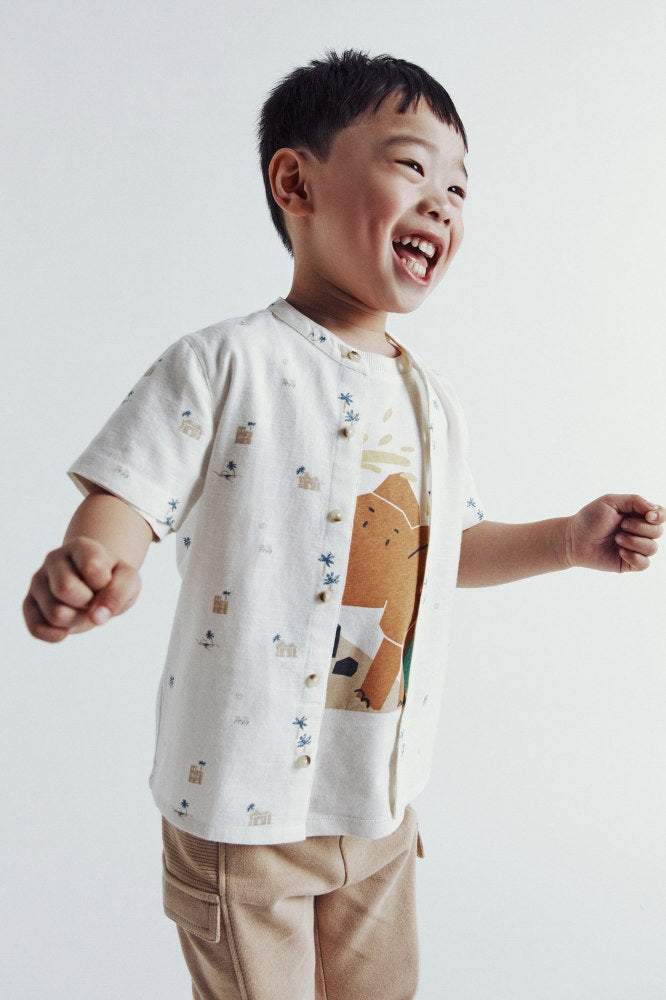 Sfera Printed shirt - White 3 Shaws Department Stores