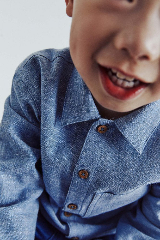 Sfera Chambray shirt - Blue 2 Shaws Department Stores