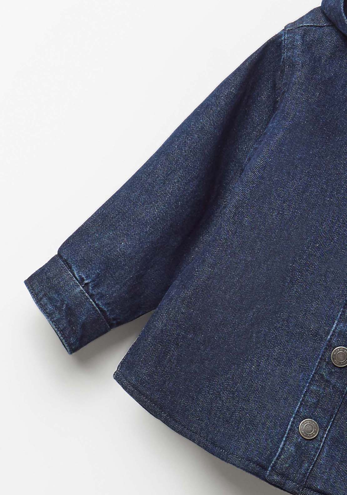 Overshirt With Hood - Denim Dark Wash