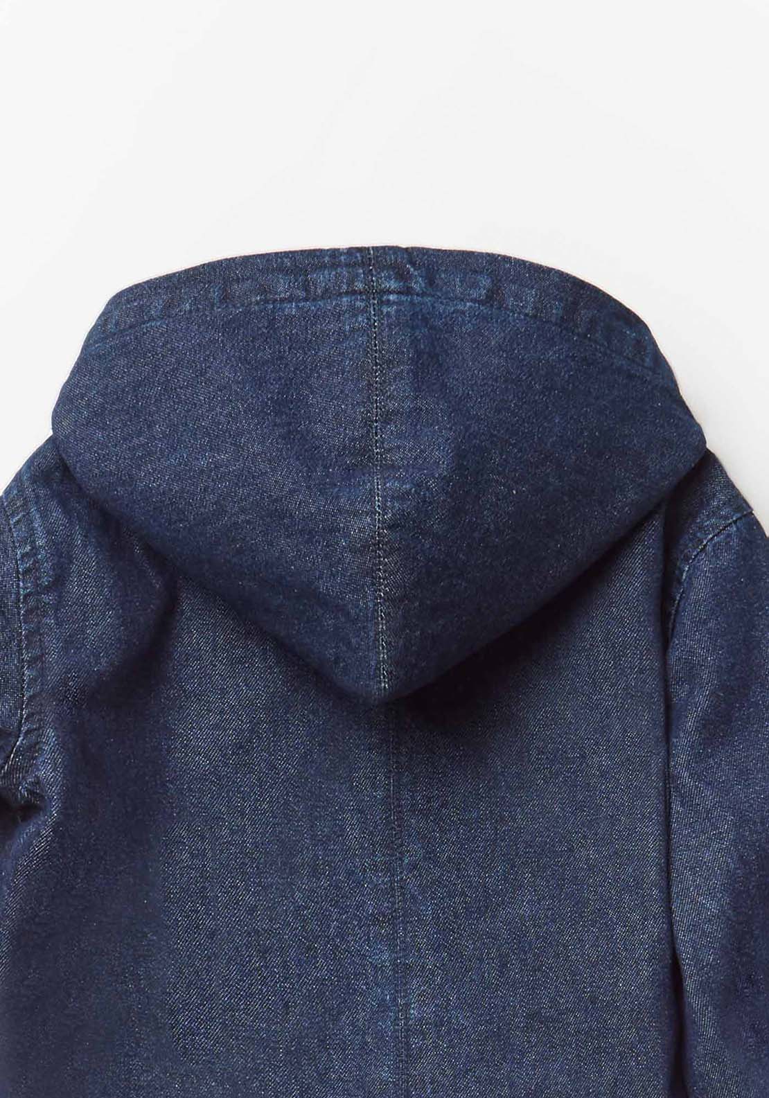 Overshirt With Hood - Denim Dark Wash