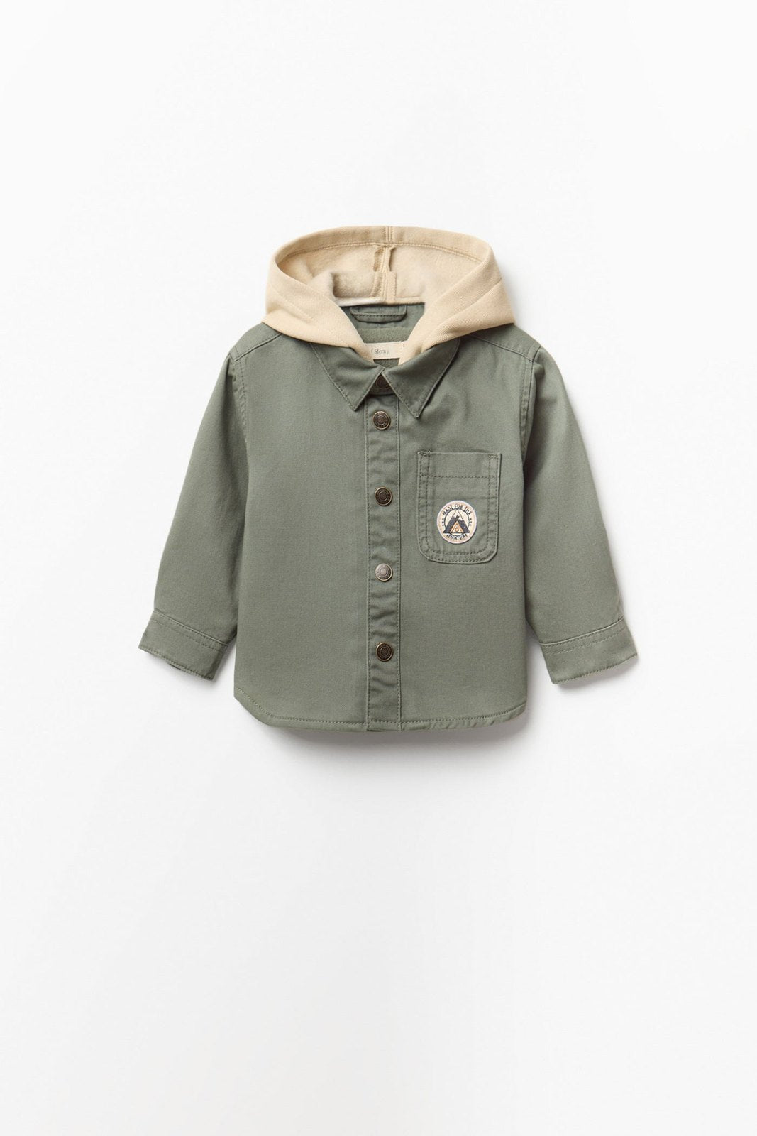 Oversized Shirt With Hood - Green