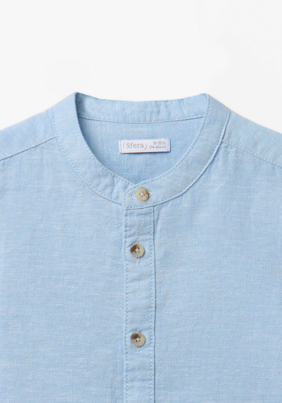 Plain Linen Shirt - Blue