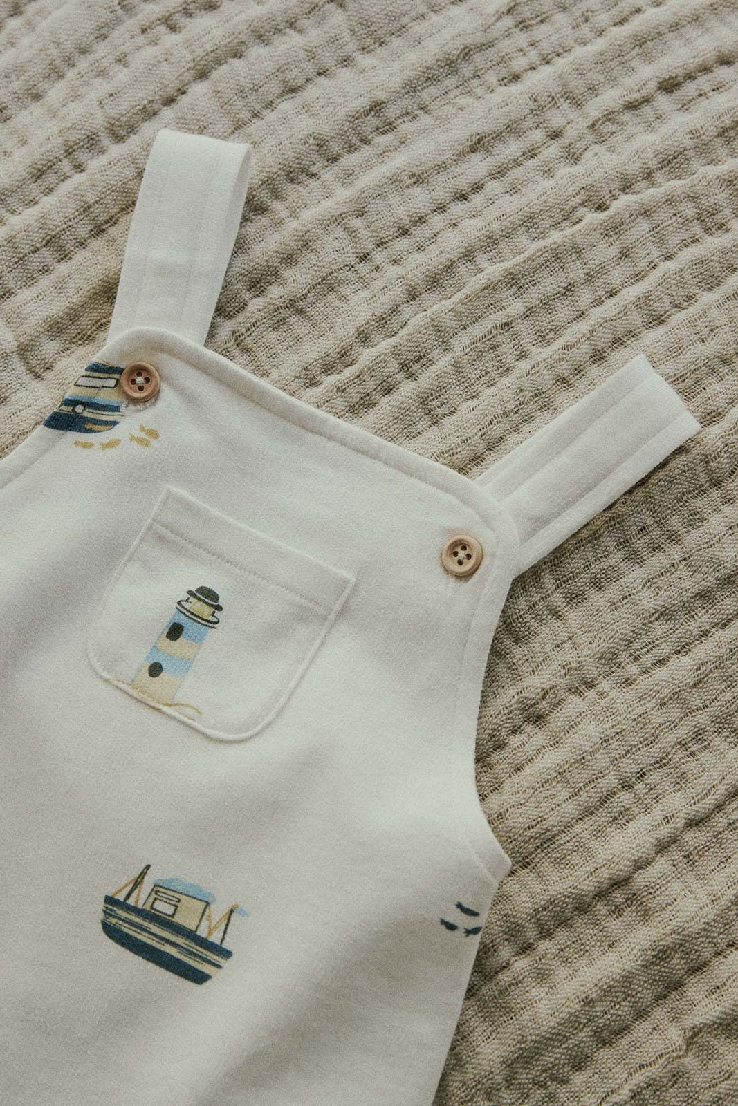 Sfera Terry cotton dungarees - White 3 Shaws Department Stores