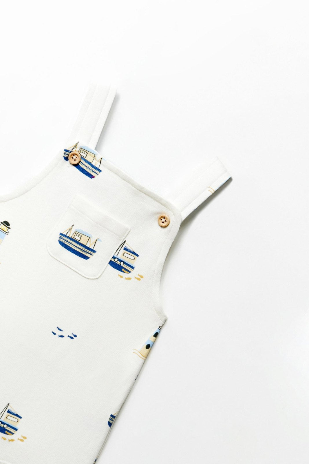Sfera Terry cotton dungarees - White 5 Shaws Department Stores