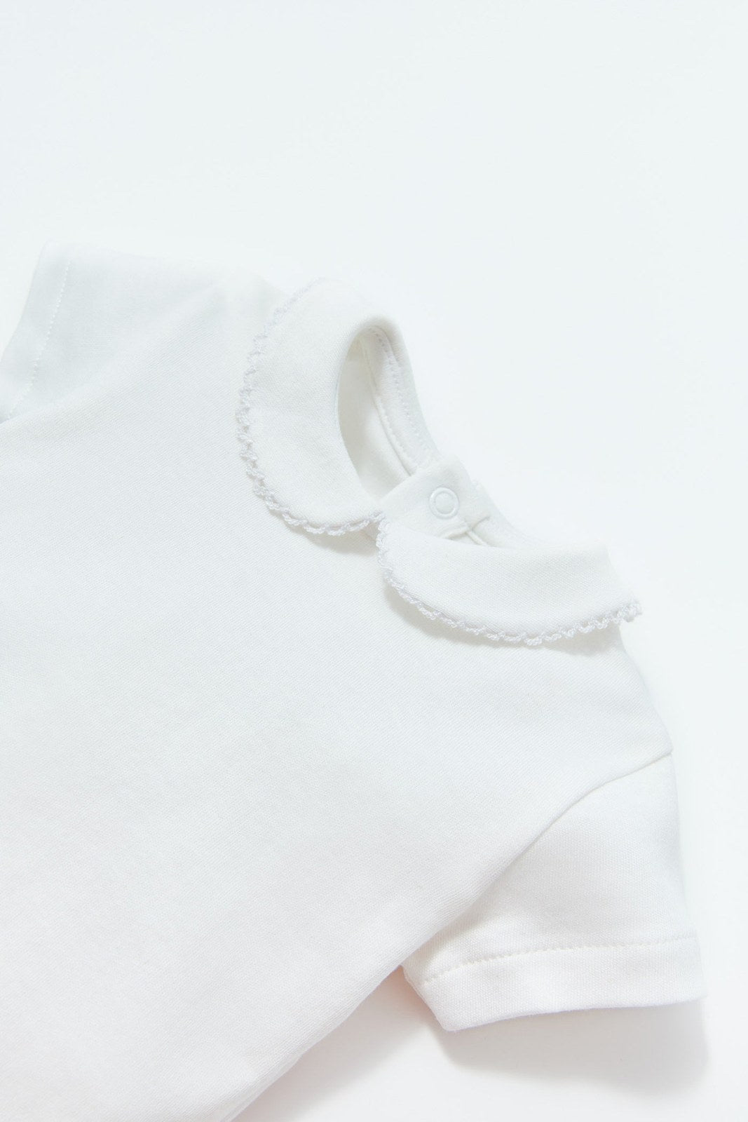 Sfera Round-neck cotton romper - White 2 Shaws Department Stores