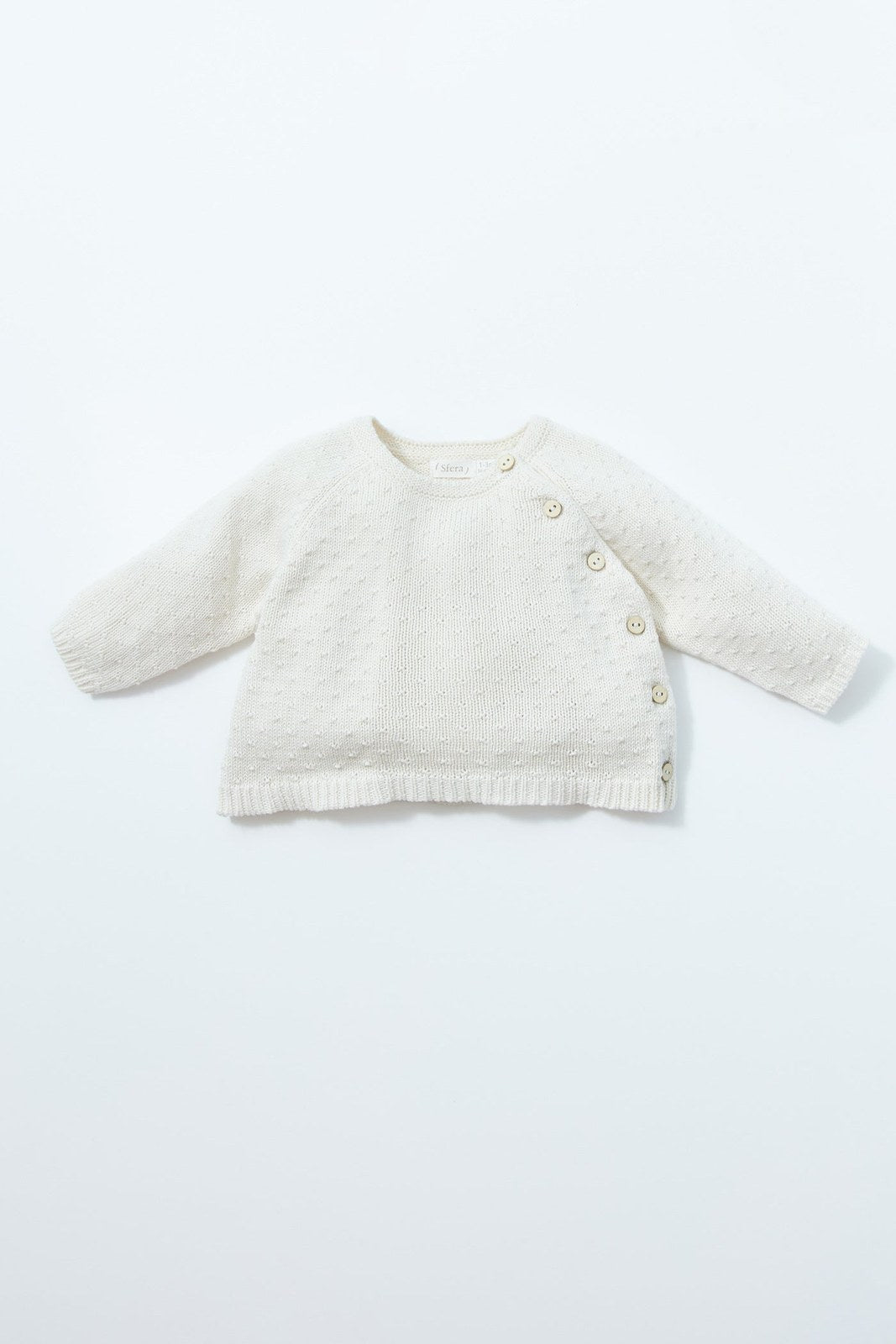 Sfera Cotton knit sweater - White 1 Shaws Department Stores