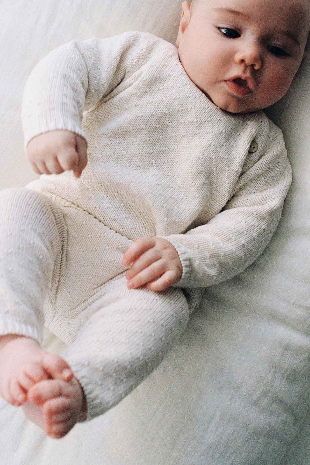 Sfera Cotton baby trousers - White 2 Shaws Department Stores