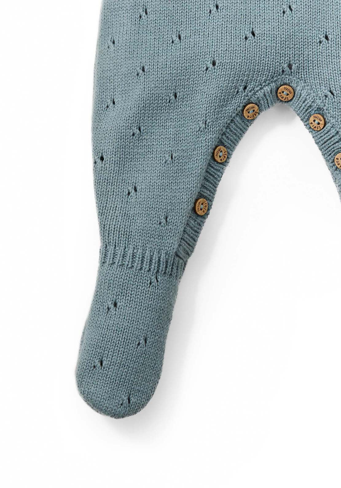 Knit Babygrow - Blue Petrol