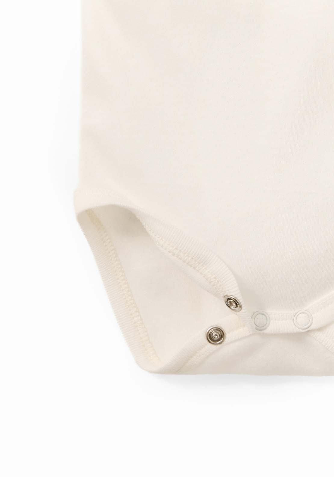 Embroidered Polo Neck Bodysuit - White