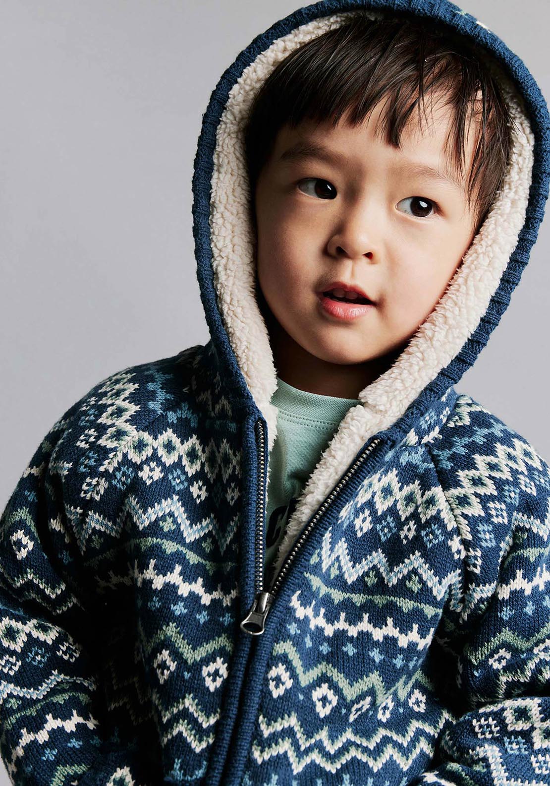 Sfera Hooded jacquard jacket - Navy 2 Shaws Department Stores