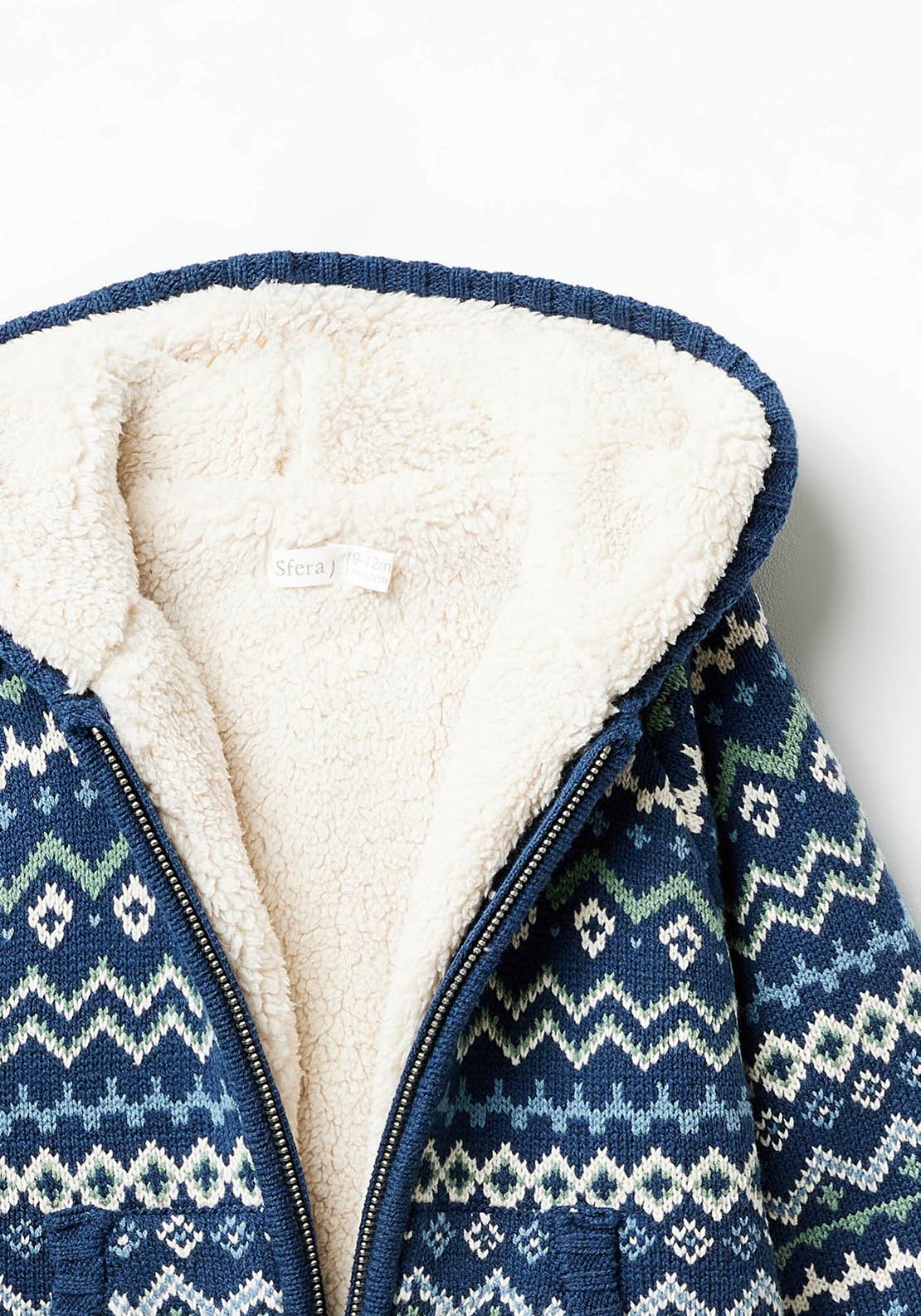 Sfera Hooded jacquard jacket - Navy 4 Shaws Department Stores