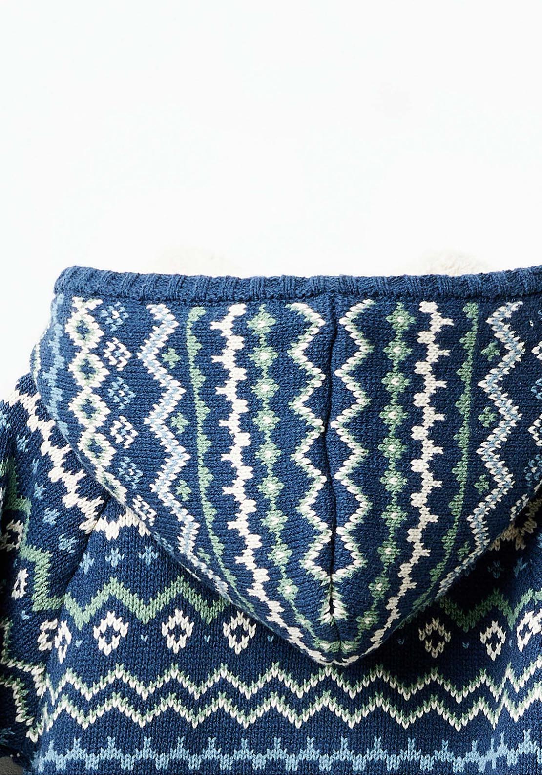 Sfera Hooded jacquard jacket - Navy 3 Shaws Department Stores