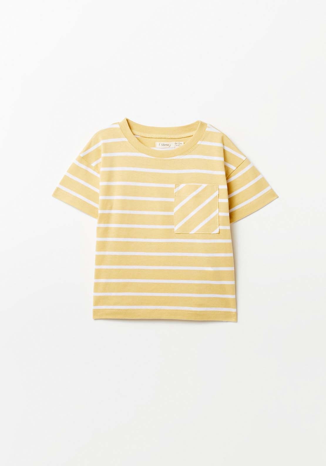 Sfera Striped T-Shirt - Yellow 1 Shaws Department Stores