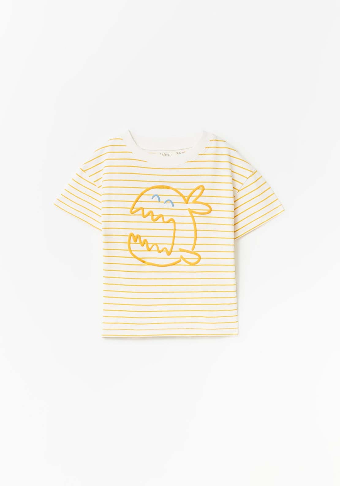 Sfera Striped Print T-Shirt - Yellow 1 Shaws Department Stores