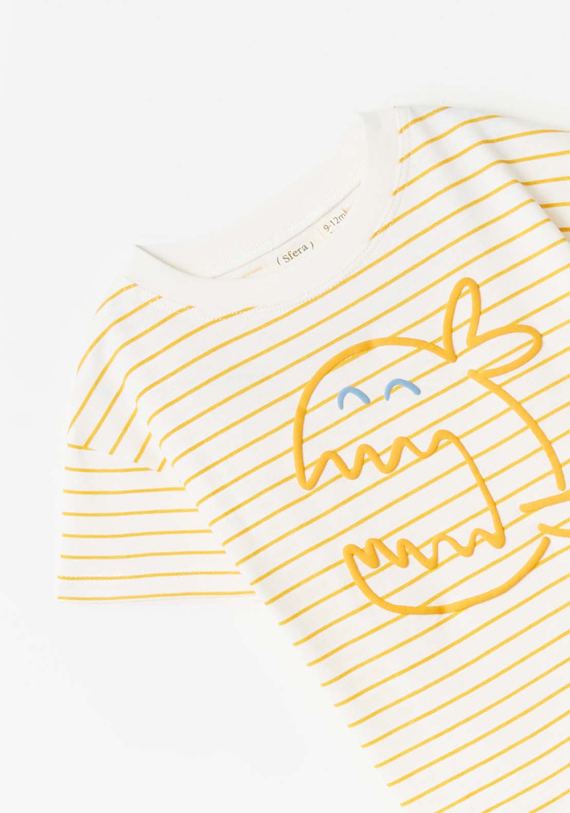 Sfera Striped Print T-Shirt - Yellow 2 Shaws Department Stores