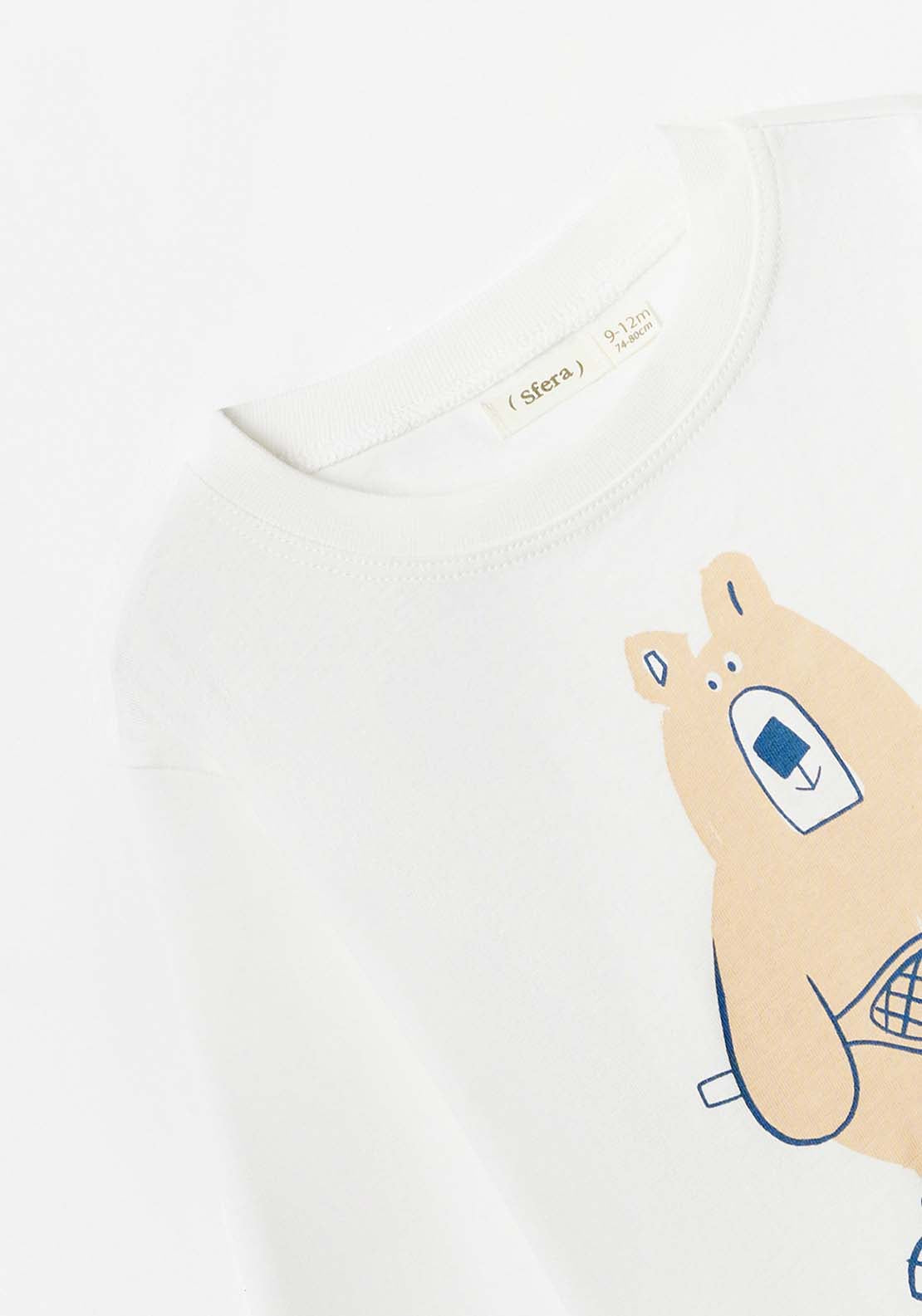 Sfera Baby Boy Bear Tshirt - White 3 Shaws Department Stores