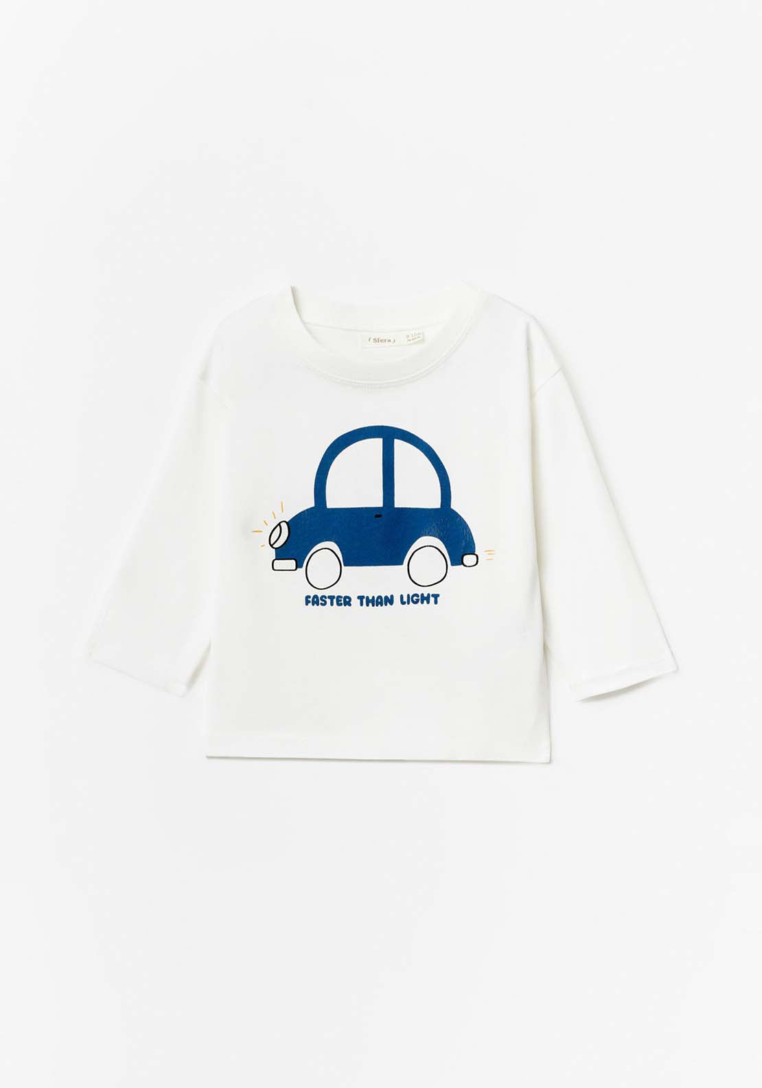 Sfera Baby Boy Car Tshirt - White 1 Shaws Department Stores
