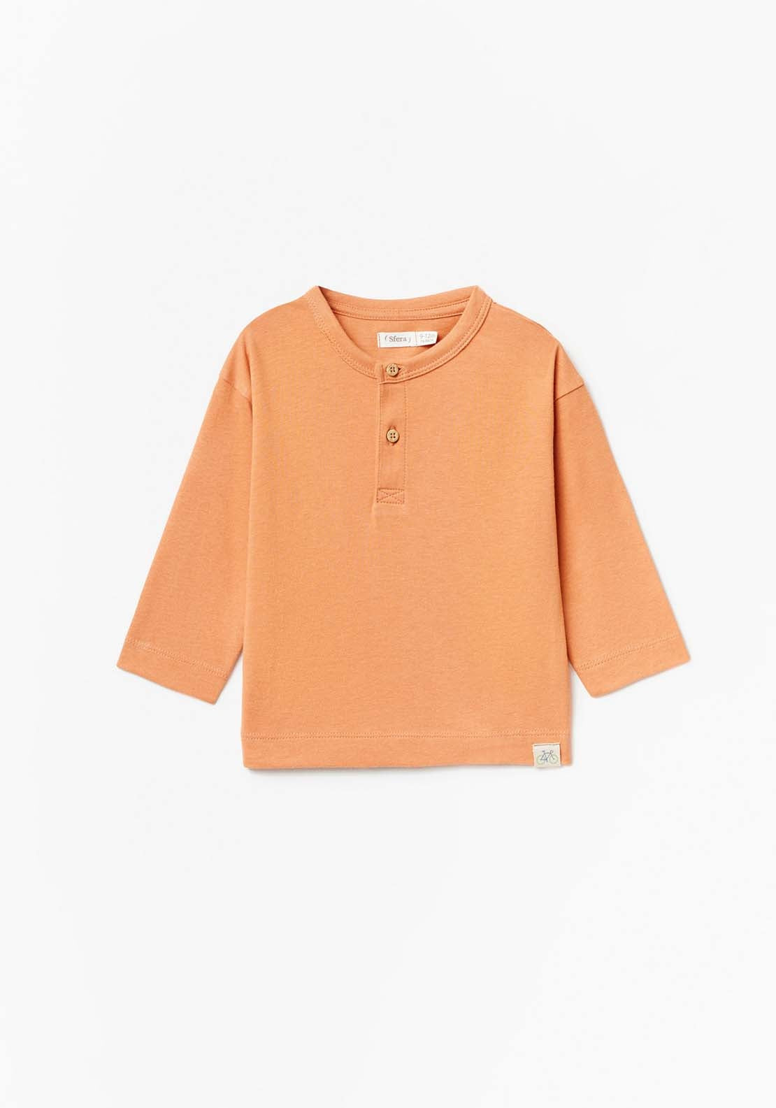 Sfera Baby Boy Plain Button Tshirt - Orange 1 Shaws Department Stores