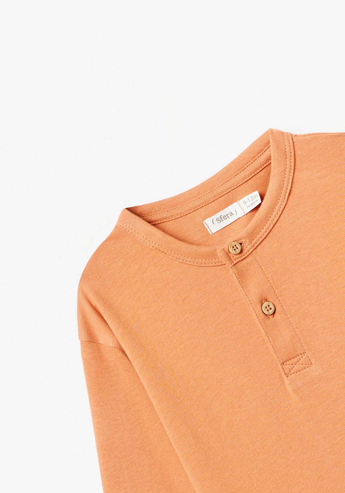 Sfera Baby Boy Plain Button Tshirt - Orange 3 Shaws Department Stores