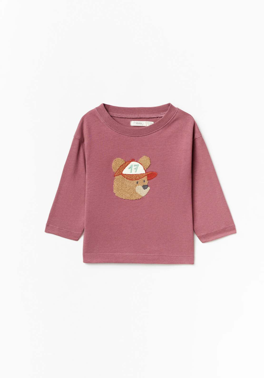 Sfera Long Sleeve Bear Tshirt - Wine 4 Shaws Department Stores